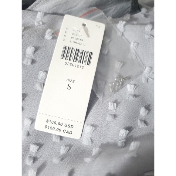 NWT Anthropologie Sunday In Brooklyn Textured Gray Chiffon Dress Size Small - Picture 11 of 16